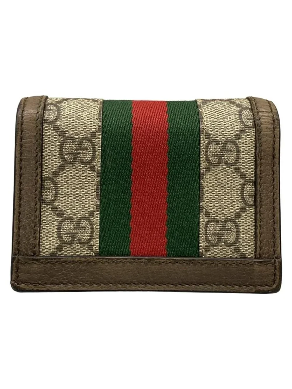 ★SOLD★ Gucci Bifold Wallet Ophidia Beige Ebony Dark Brown Leather - Picture 2 of 12